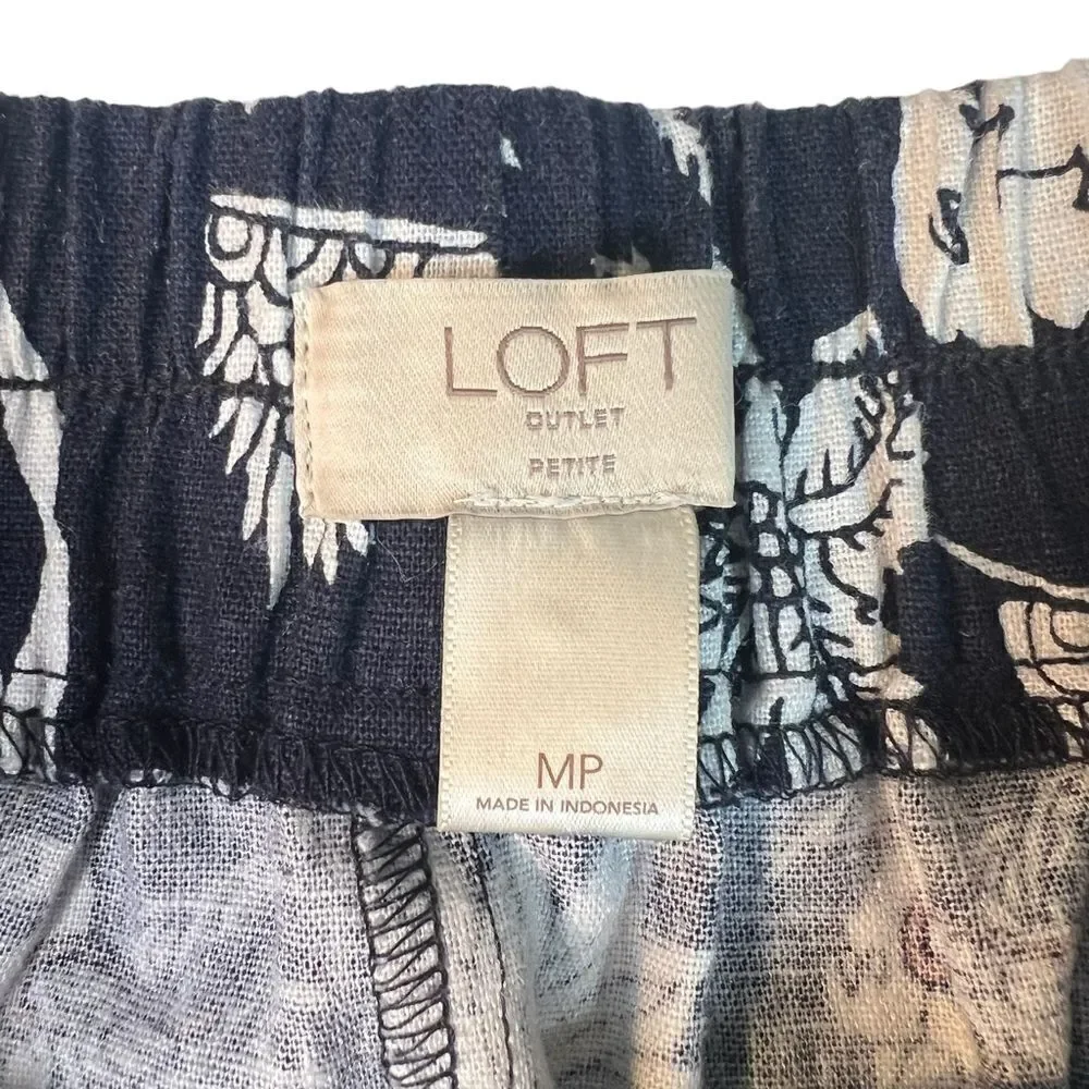 Loft linen blend  Elephant Print Skirt mp - Picture 10 of 16